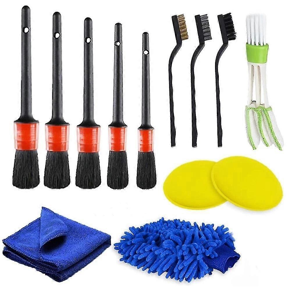13pcs Car Detailing Brush Kit Auto Interior For Wheel Clean Set