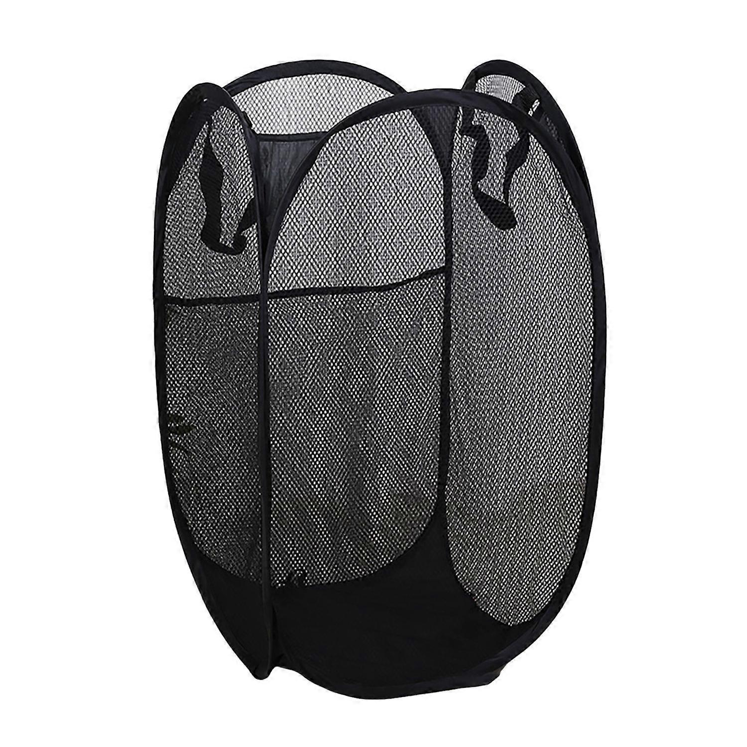 Foldable Laundry Basket with Handle Easy Carrying Large Capacity Breathable Mesh Dirty Clothes