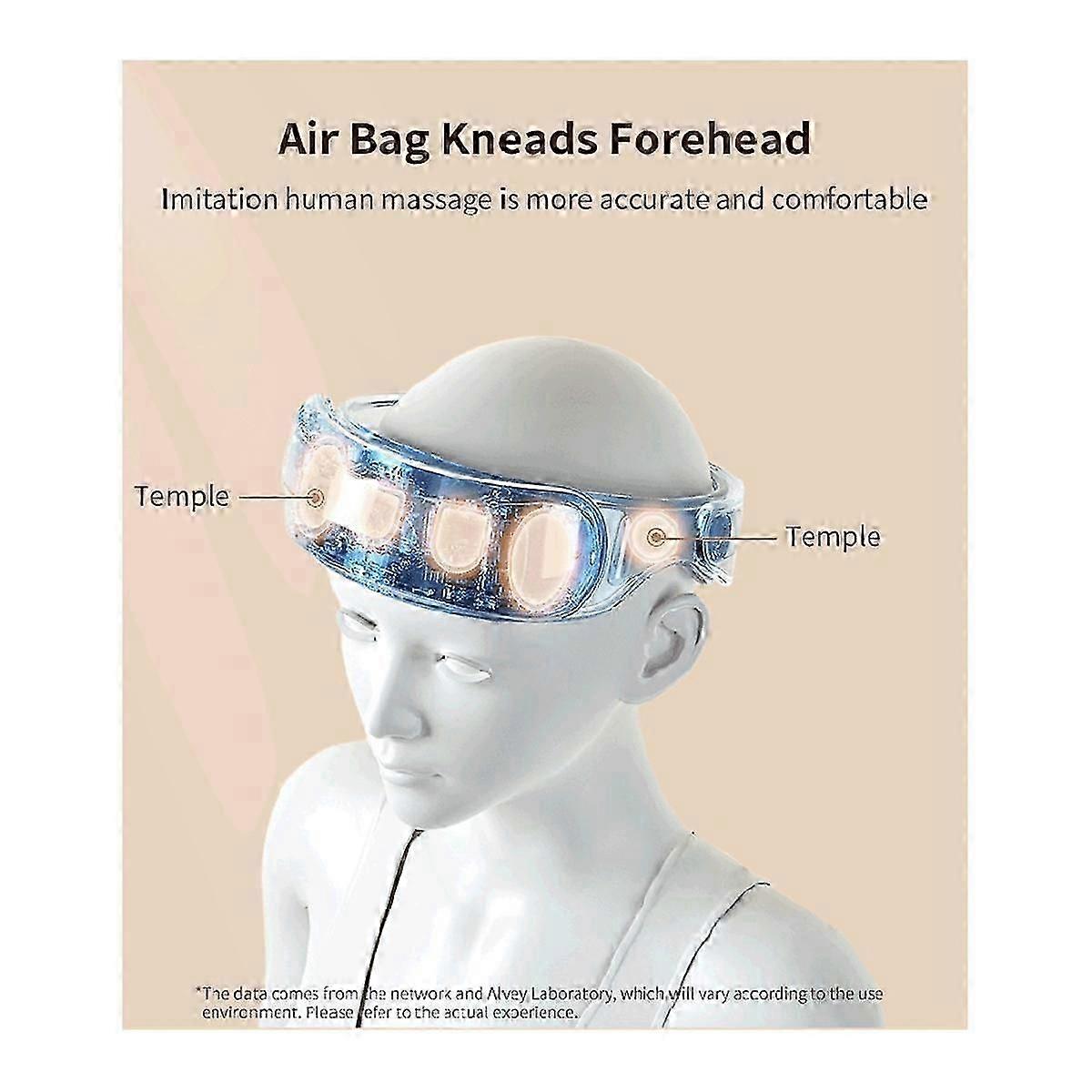 Electric Head Massager Vibration Hot Compress Air Bag Massage Relieve Headache Bluetooth Music Rela