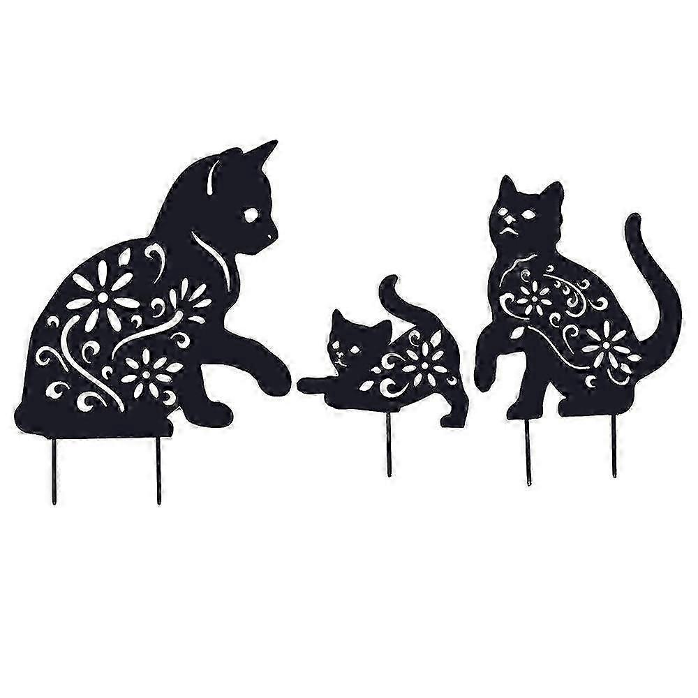 Outdoor Metal Cat Garden Posts, 3 Piece Set