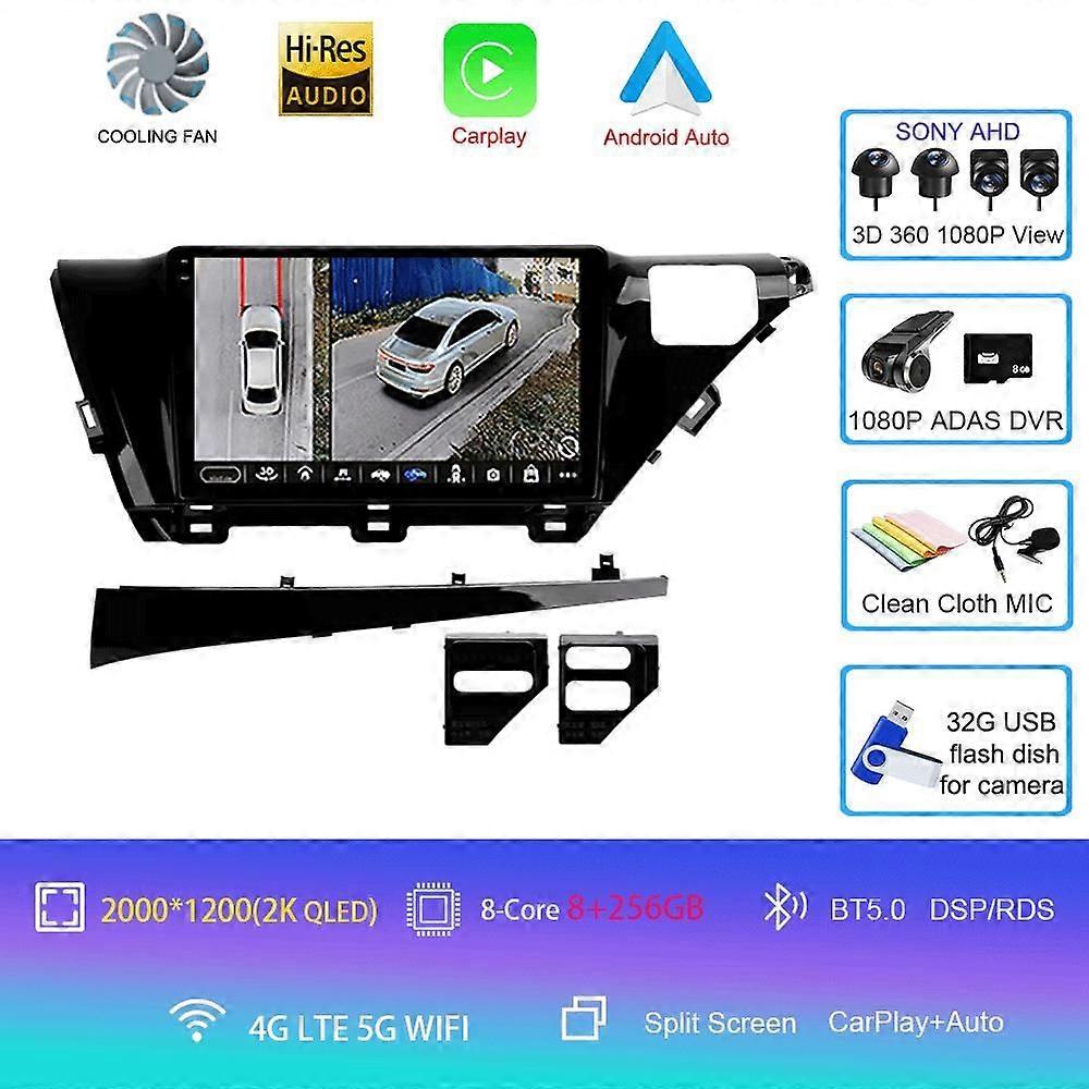 Autoradio Android 14 Carplay Auto Pour Toyota Camry 8 Xv 70 2017 2018 2019 2020 Multimédia Lecteur Vidéo Navigation Gps Stéréo Dsp