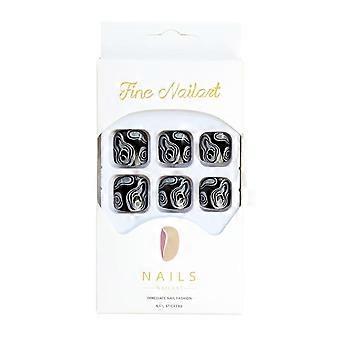 Mysterious Grain Decor Square Press On Toenails Lightweight And Easy To Stick Fake Nail  Jelly Glue Model
