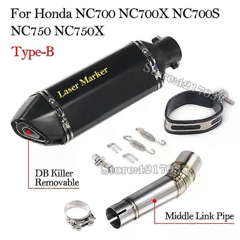 Redkid Slip On Motorcycle Exhaust Pipe Muffler DB Killer 51mm Modified Moto Middle Link Pipe For Hon