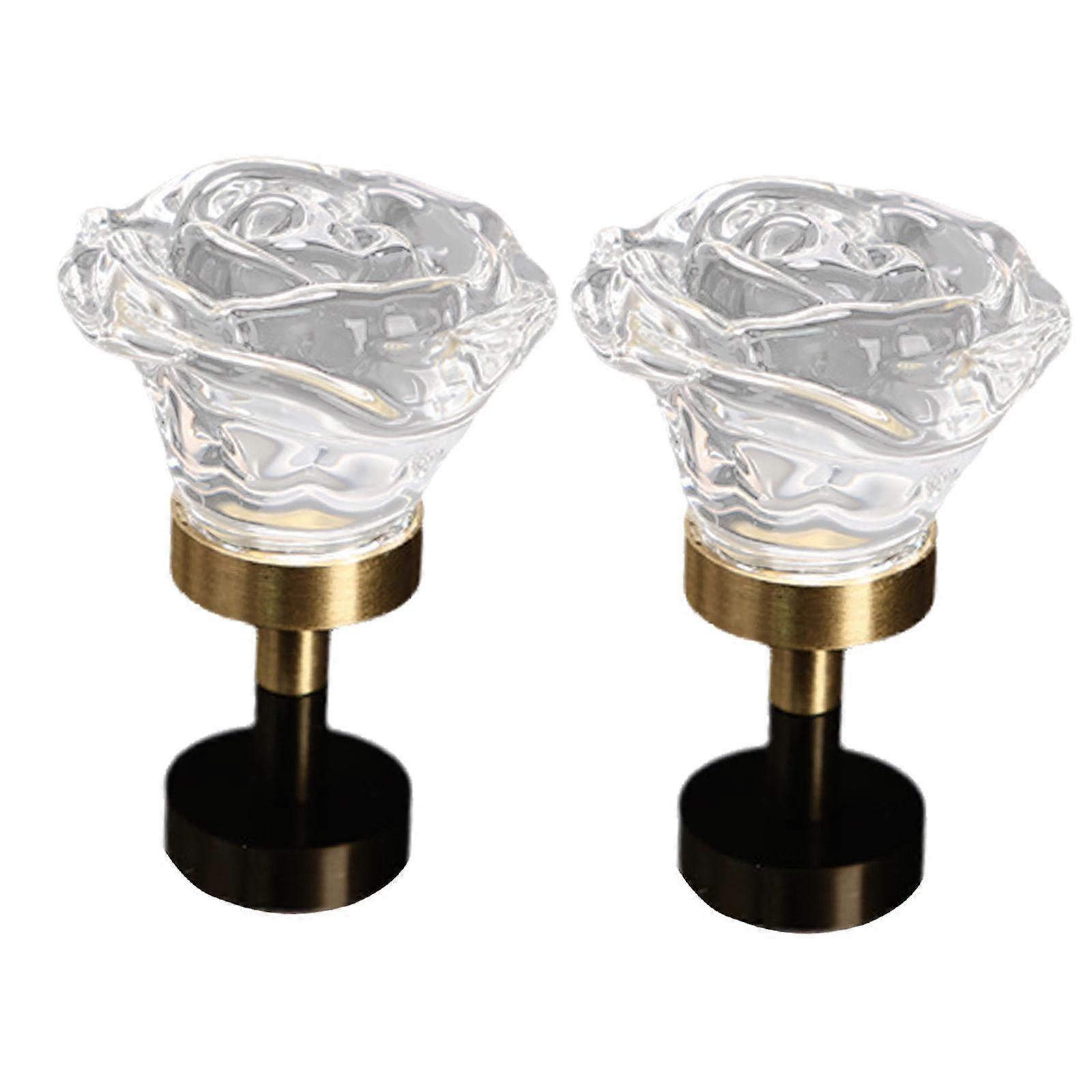 2Pcs Rose Drawer Handles Wardrobe Door Pull Decorative Pull Elegant Cabinet