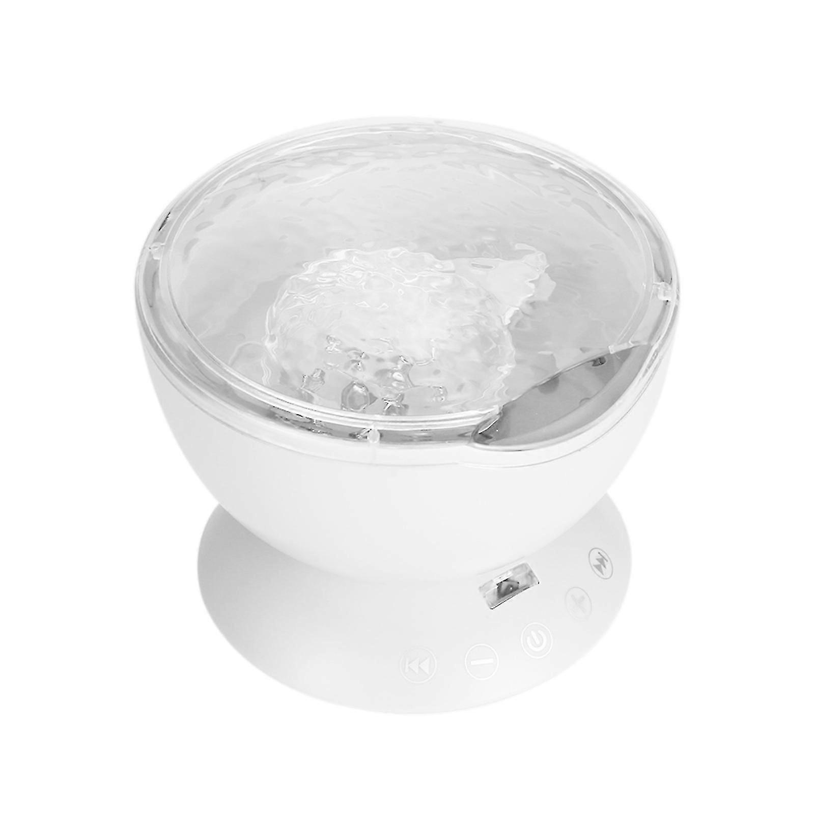 ضوء ضوء المحيط - مع مشغل موسيقى صغير ، مثالي لغرفة المعيشة وغرفة النوم (أبيض)