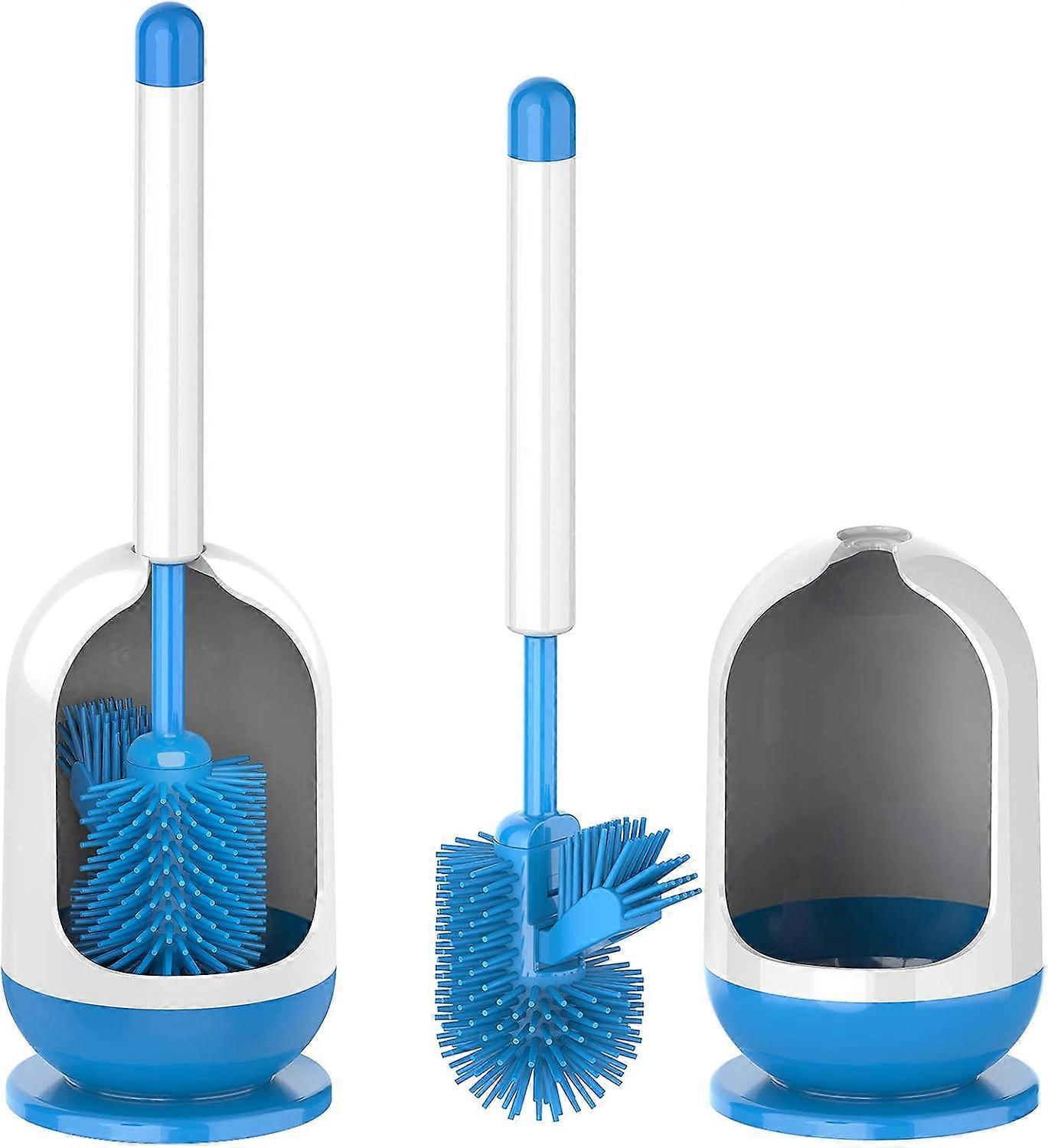 Modern fürdőszobai WC-csésze tisztítókefe félig nyitott tartóval - 2 db-os készlet