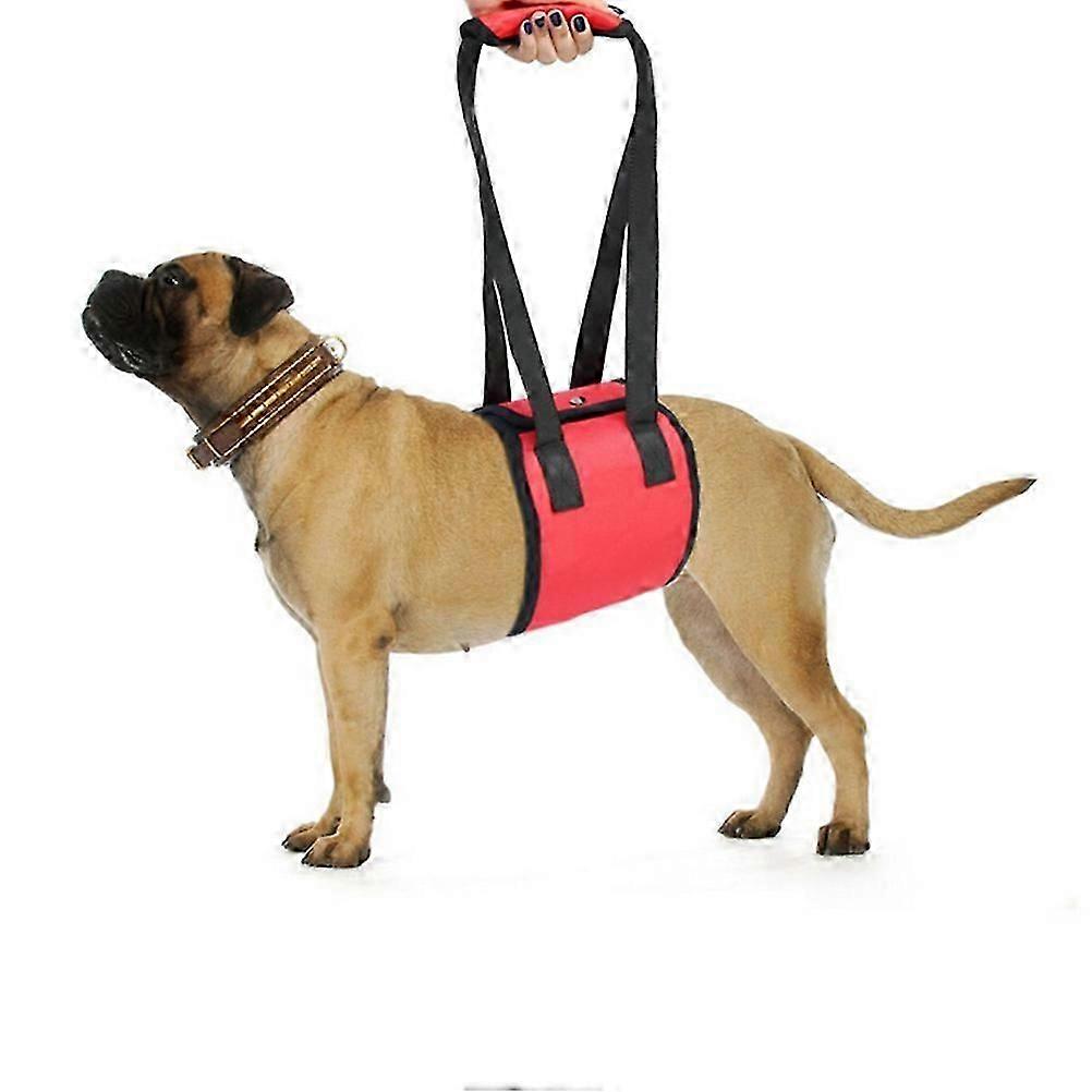Dog Lift Support Harness with handle for Injuries Pet Assist Support Sling Size M Red