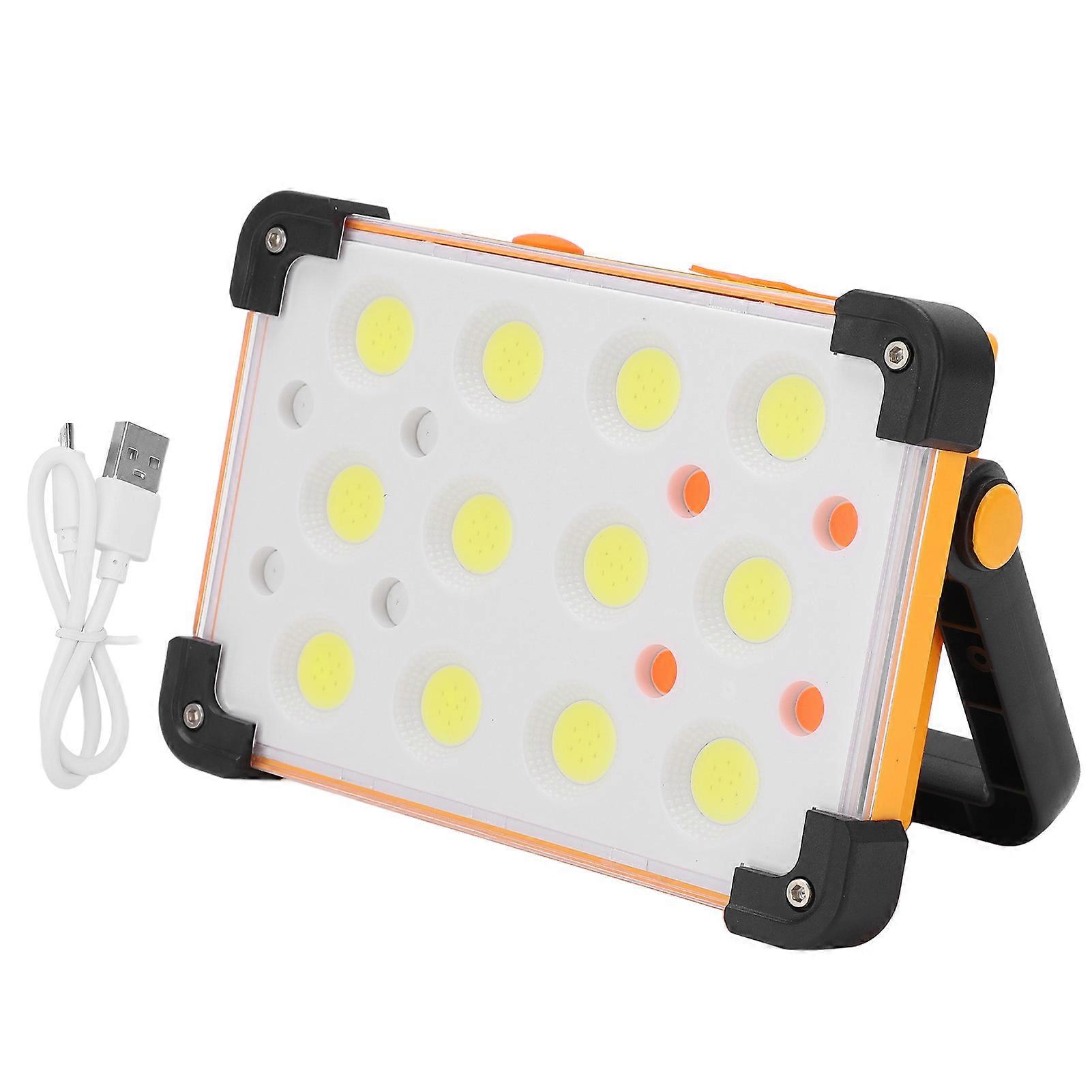 100w LED Work Lights Solar USB Rechargeable 4 Light Modes Portable Dustproof Shockproof Outdoor Lighting Tools for Camping