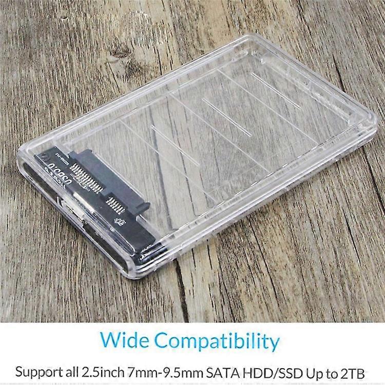 Transparent SSD High-Speed Mobile Hard Disk Box USB To SATA Serial Port with USB Cable