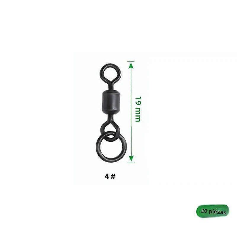 Carp Fishing Accessories 20 Pieces 8-Shaped Ring with American Swivel Ring and European Connector Made of Iron and Copper Matte Black