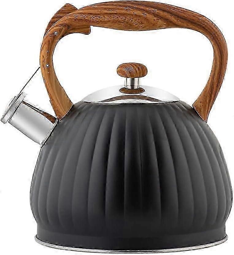 Whistling Kettle, 3.5l Tea Kettle Stainless Steel Stove Top Kettle With Wooden Handle,vintage Stovetop Kettle For Gas Induction