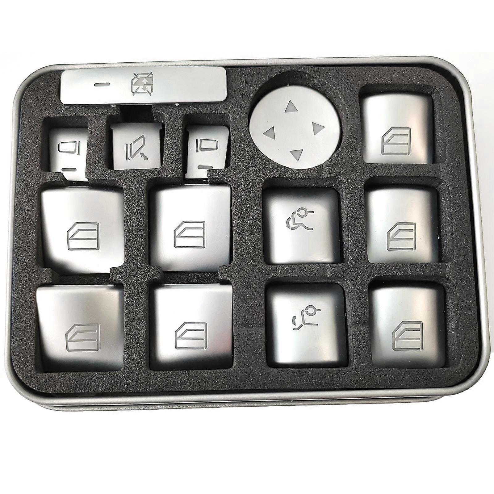 14X Car Accessories Window Switch Button Stickers For Mercedes Benz C180 C200 C230 C250 2008 2009 2010 2011 2012 2013 2014 2015