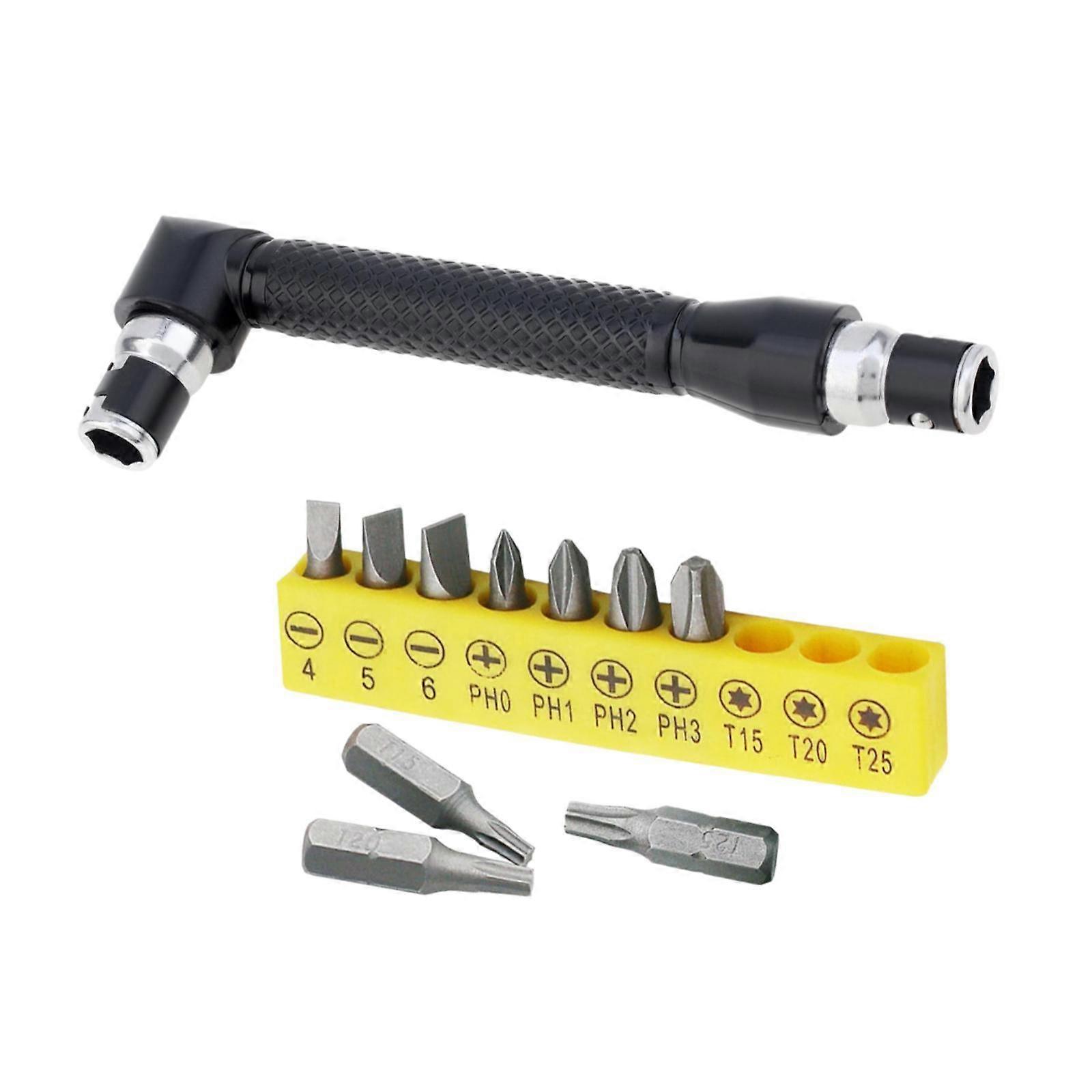 1/4" Hex Socket Wrench Practical with 10Pcs Screwdriver Bit for DIY Projects