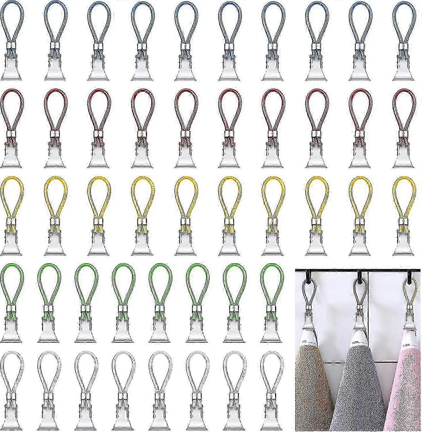 50ピースタオルクリップメタルタオルホルダークリップふきんハンガーふきんクリップ吊り下げ用カラータオルフック