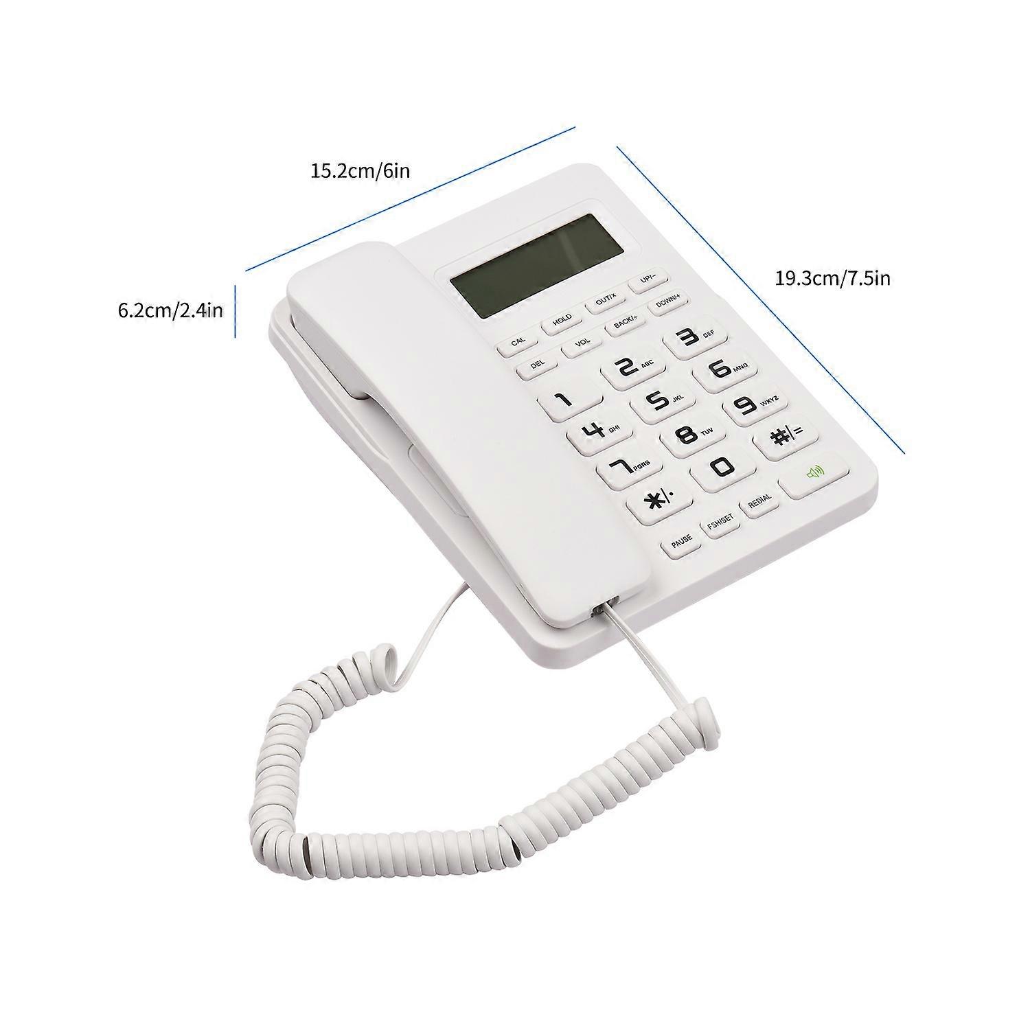 Desktop Corded Landline Phone Fixed Telephone Big Button for Elderly Seniors Phone with LCD Display 