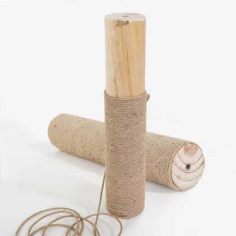 2 pcs Natural Solid Wood Sisal Pole Cat Scratching Post Replacement for Indoor Use 15.74 x 2.75 Inch