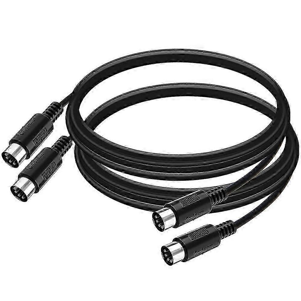 2er-Pack 5-poliges DIN-MIDI-Kabel, 3-Fuß-Stecker auf Stecker 5-poliges MIDI-Kabel für MIDI-Keyboard, Keyboard-Synthesizer