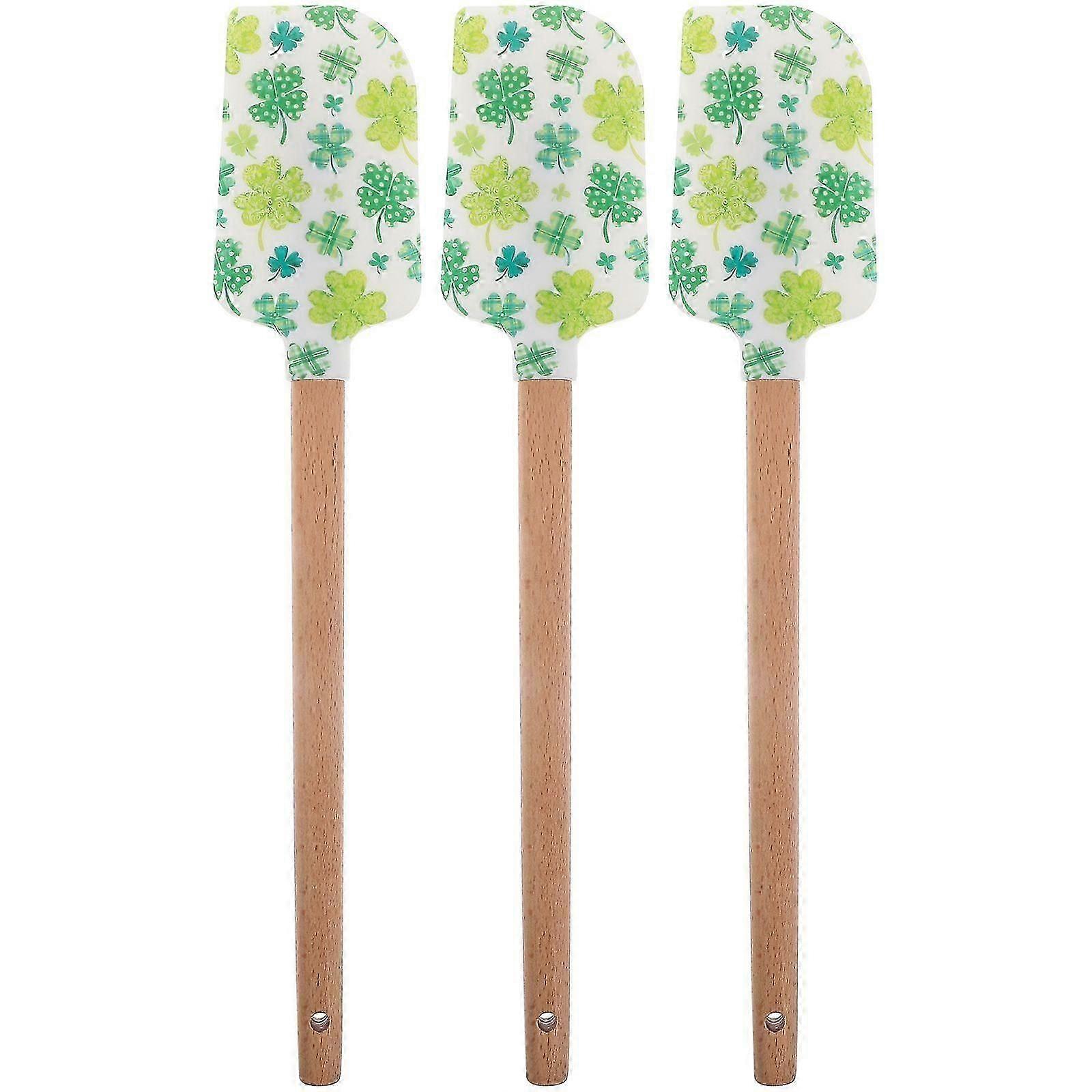 3pcs Saint Patrick's Day Themed Printing Scraper Cake Scrapers Cream Spreader