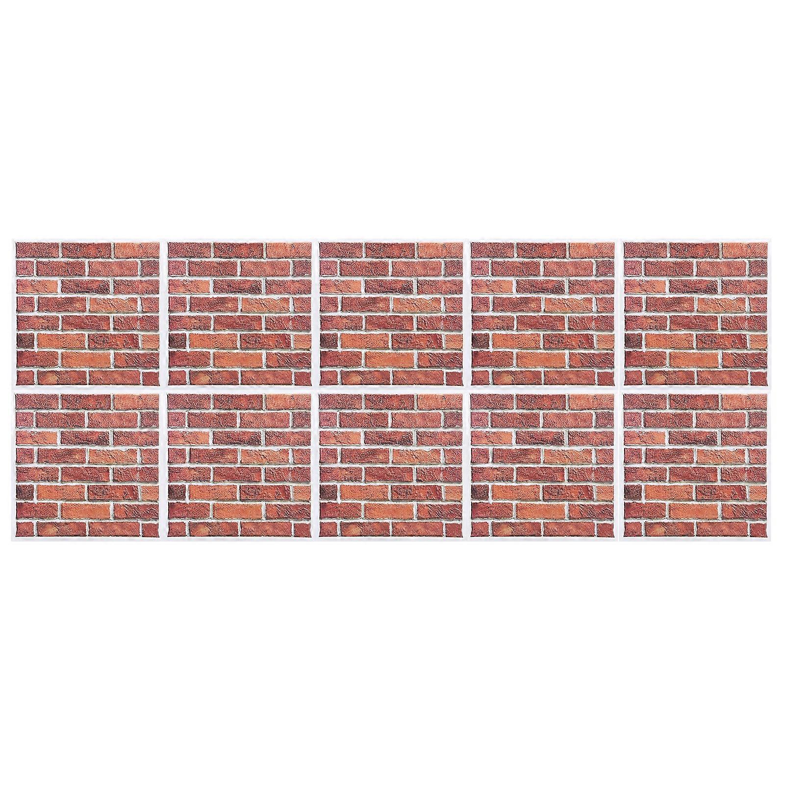 Wall Stickers Self-Adhesive PVC Tile Decals 10 Pcs For Kitchen And Bathroom Wall Decoration