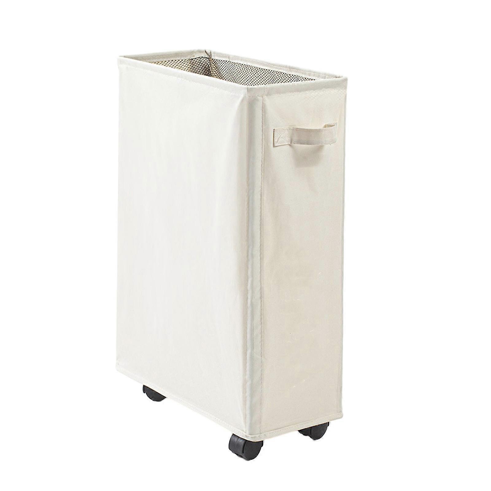 Collapsible Laundry Hamper with Wheels, 42L Foldable Basket for Clothes Corner Storage