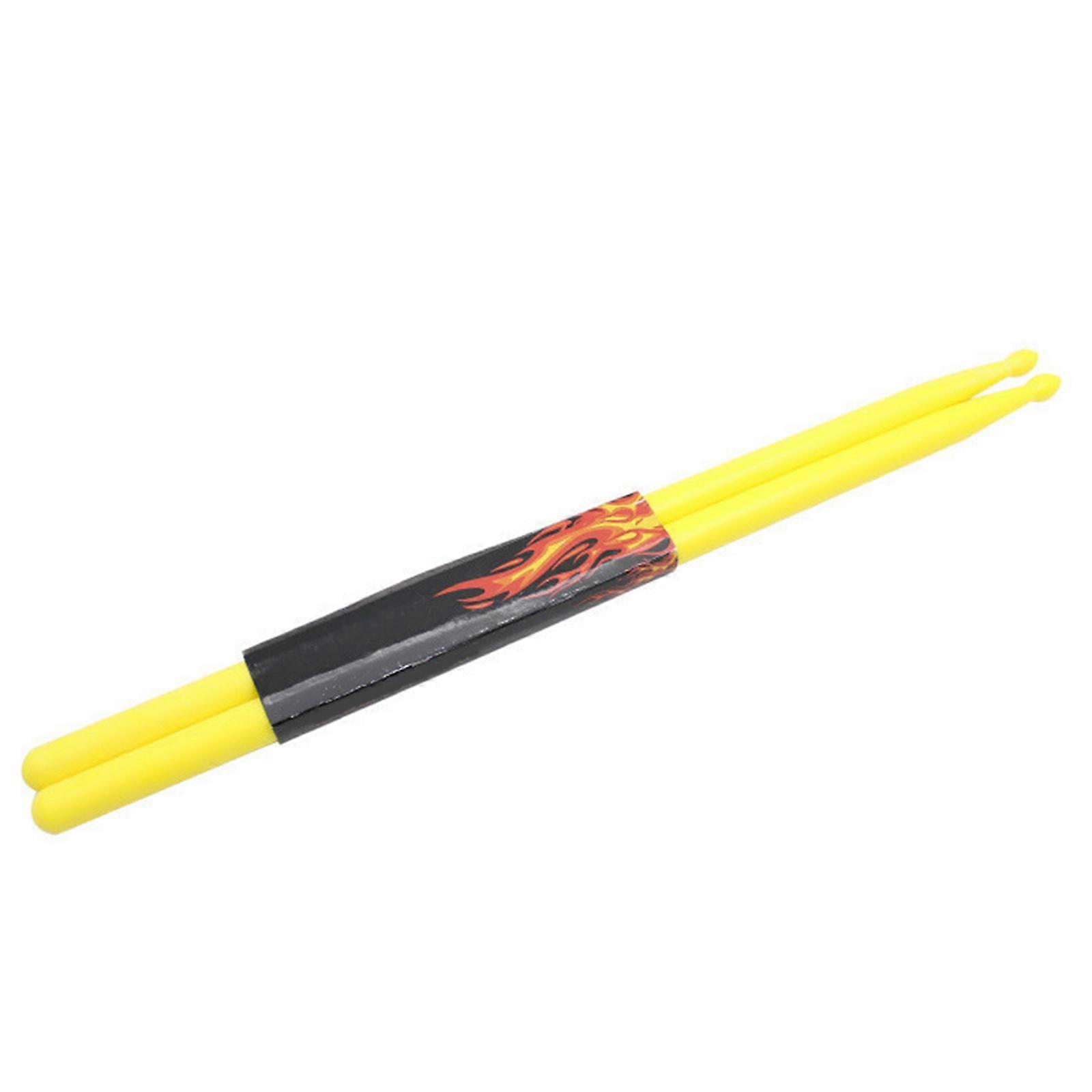 1 Pair Drum Stick 5B Drumsticks Nylon Drumsticks Classical Drum Stick Solid Drumstick for Beginners, Student, Adults yellow