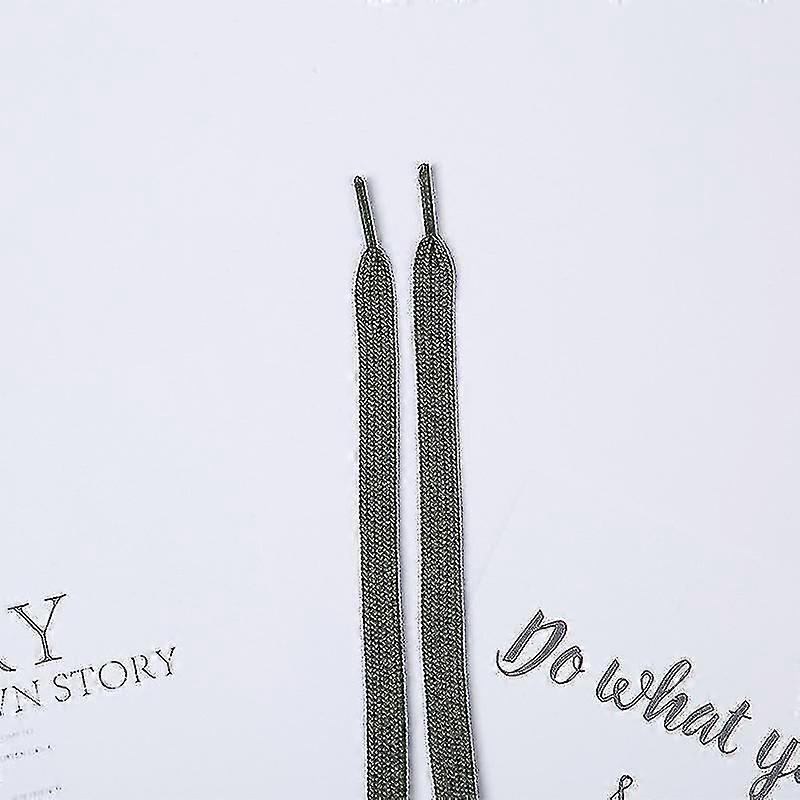 3 Pair Of 6 Double-layer Flat Woven Shoelaces (military Green)