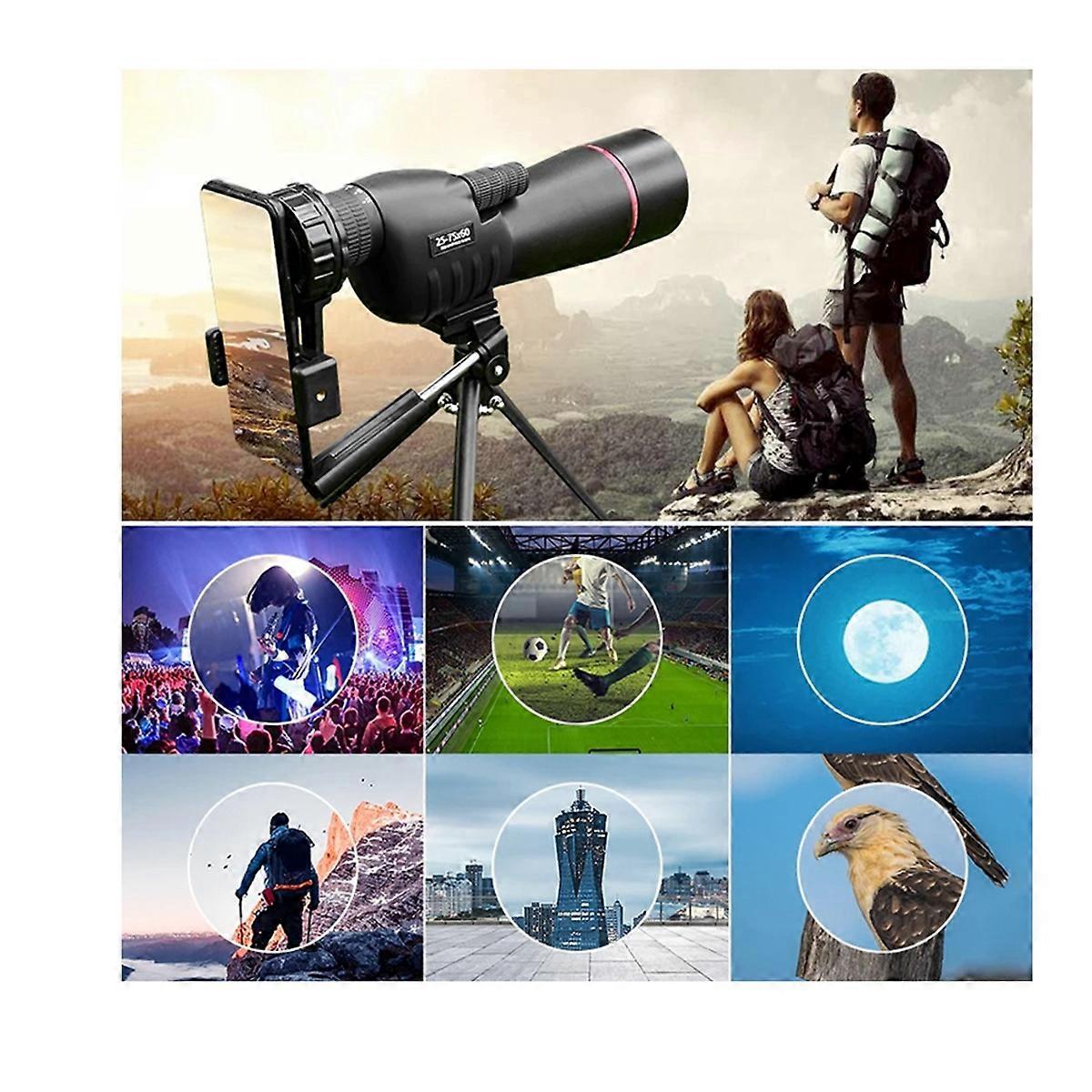 Zoom 25x-75x Spotting Scope HD Monocular Powerful Telescope