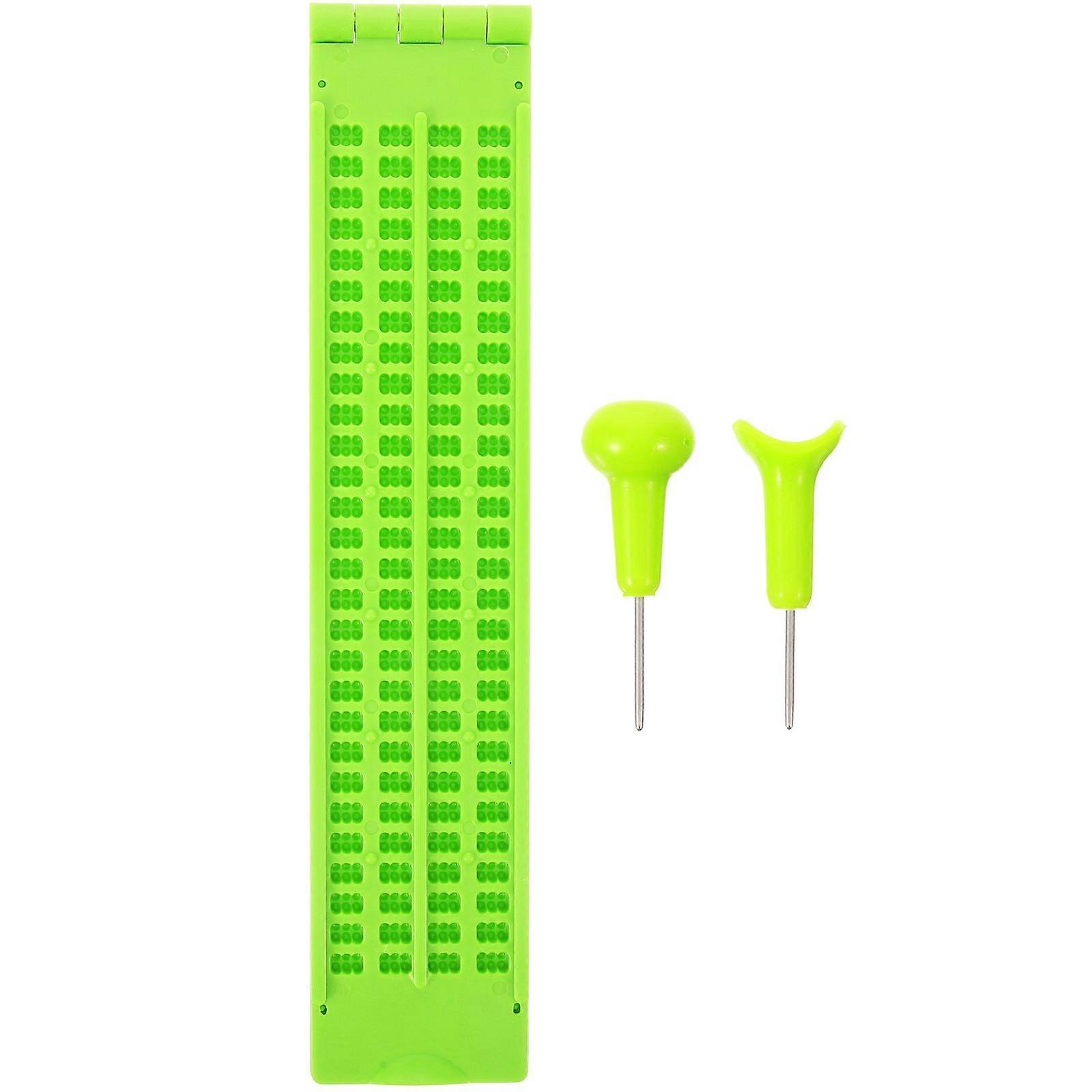 1 Set of Plastic Braille Slate Blind Braille Writing Slate Braille Slate with Stylus