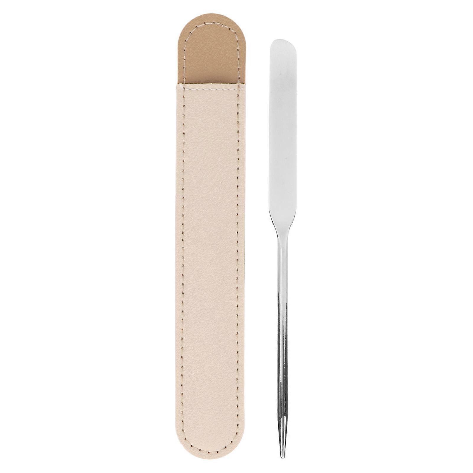 Diy Liquid Foundation Mixing Palette Spatula, Stainless Steel Makeup Tool For Wide Range Of Applications, Tilted Soft Head, Portable And Convenient,