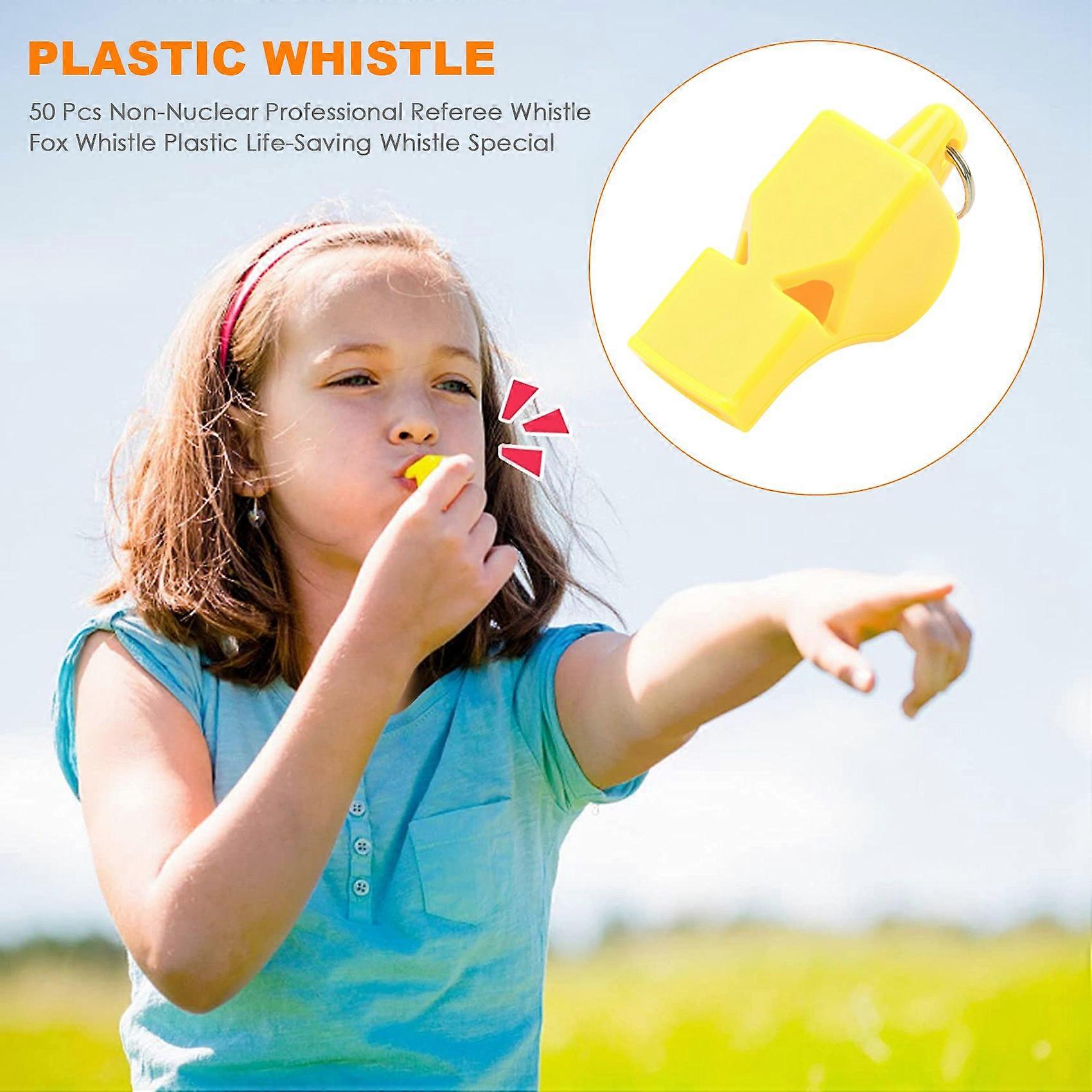 50 Pcs Non-Nuclear Professional Whistle Plastic Life-Saving for Game