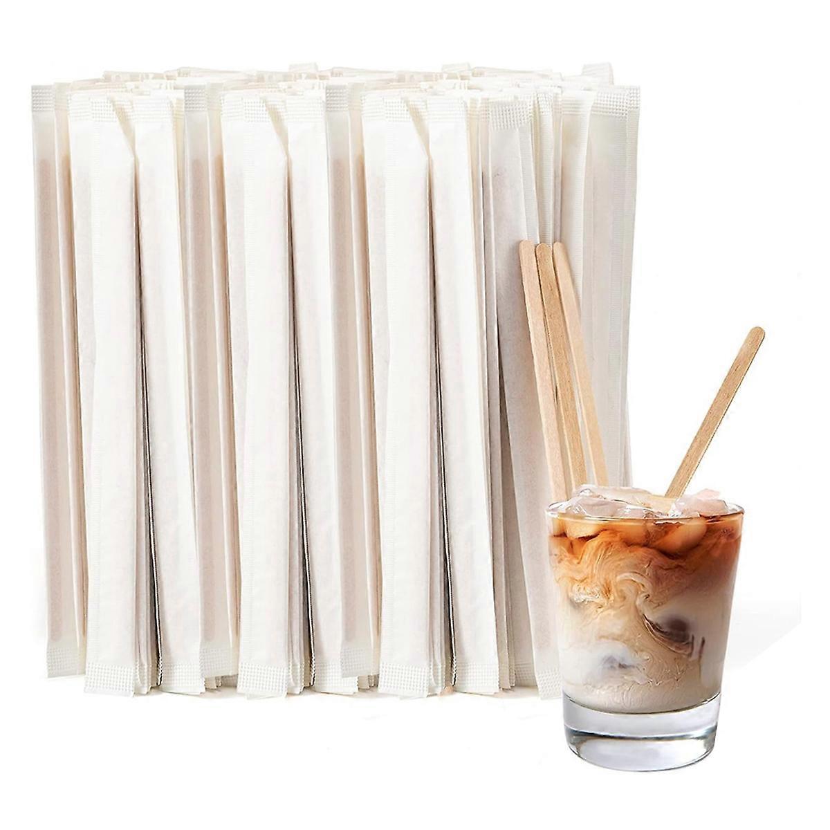 500 Pcs Coffee Stirrers 5.5 Inch Wood Coffee Stir Sticks