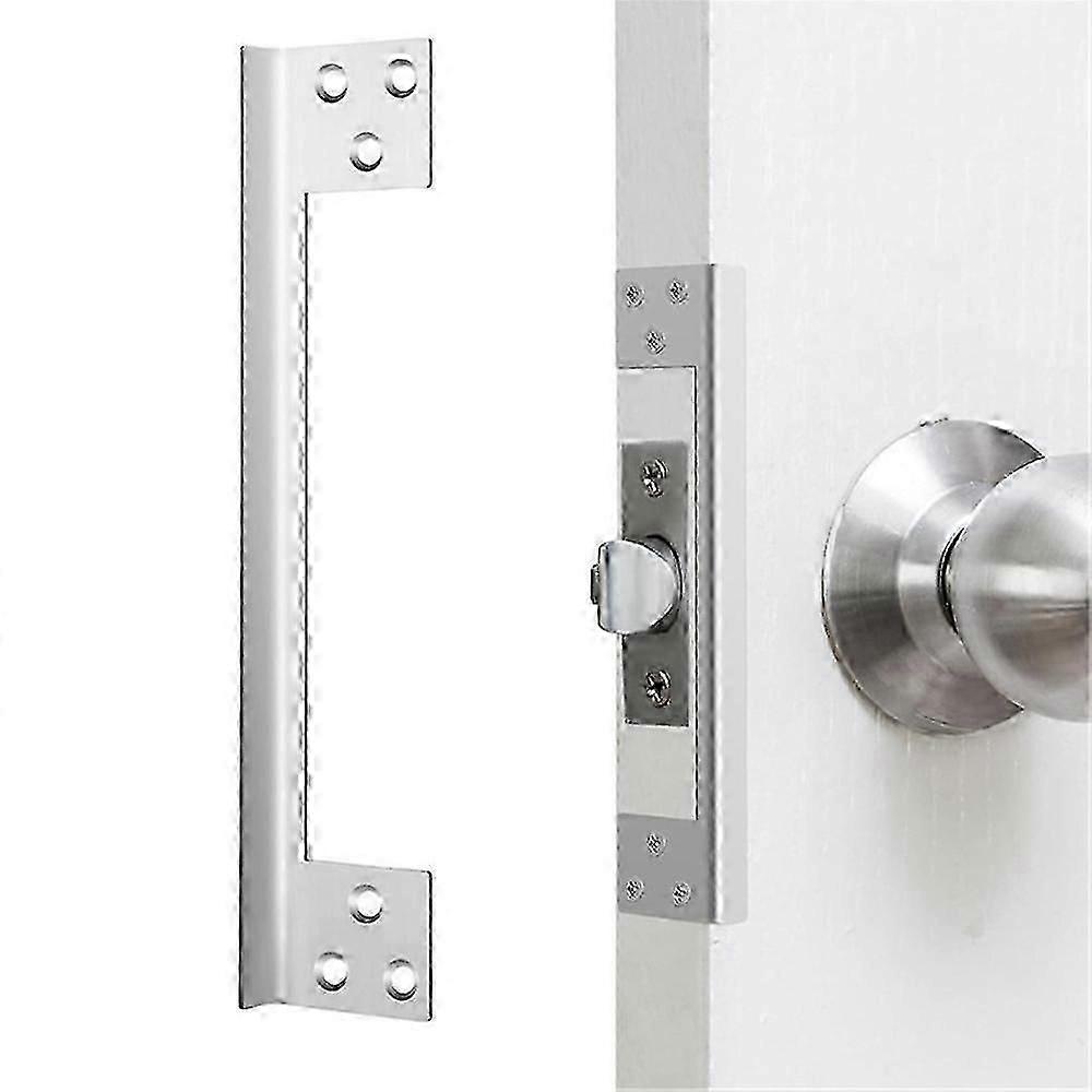 7 بوصة لوحة حماية مزلاج الباب على شكل حرف L غطاء مزلاج واقي أمان من الفولاذ المقاوم للصدأ - أسود