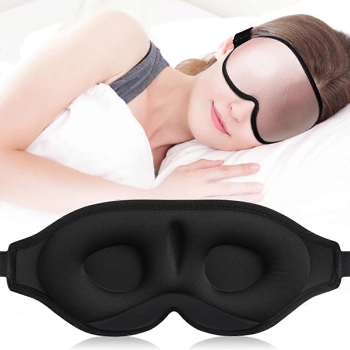 Sleep Mask with 3D Contour Cups, Adjustable Strap, and Breathable Fabric for Comfortable Sleep and Light Blocking