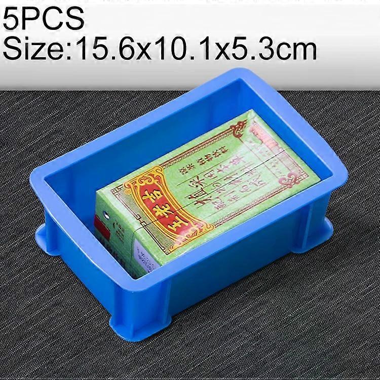 Plastic Parts Storage Box-5 PCS Thick Multi-Function Tool Box,15.6x10.1x5.3cm,Blue Blue