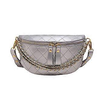 Crossbody Schoudertas Dames Borsttas Vegan Lederen Schoudertas Mode met Gouden Kettingriem