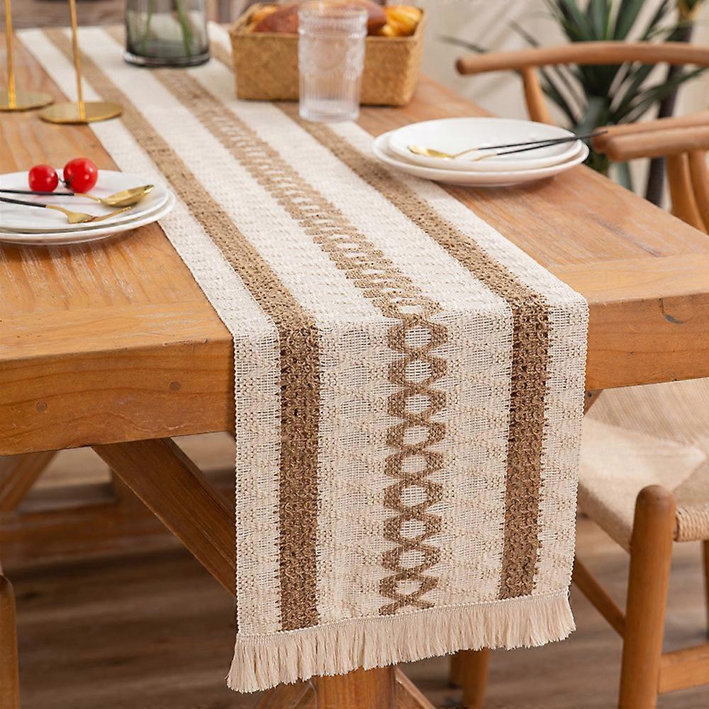 Macrame Table Runner, Linen, Tassels