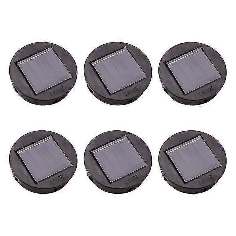 6Pc Solar Powered Replacement Round LED Light Box Solar Battery Box Solar Cells -Ion Battery Charge