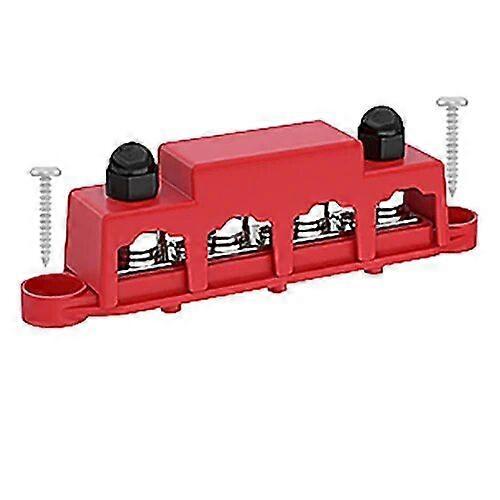 DaierTek 12V Power Distribution Block 250A Bus Bar Terminal Block 4 x 3/8\" Terminal Studs 3 x #8 Terminal Screw 48VDC 300VAC