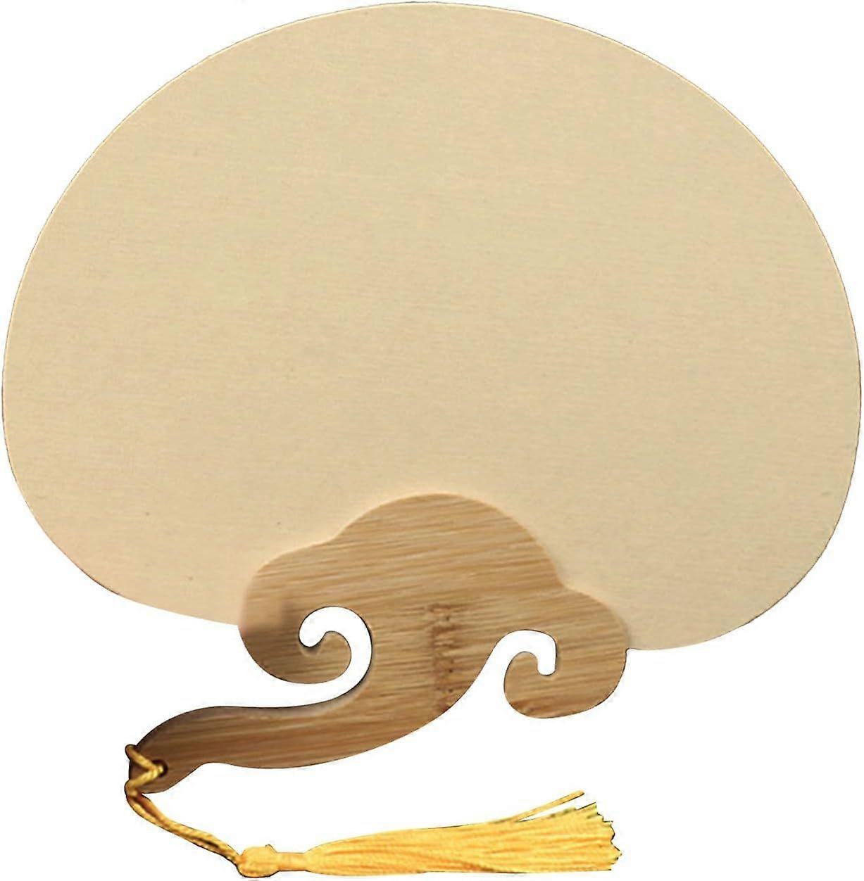 Mini Paper Fan, Blank Small Light Portable Ergonomic Handle Tassel Design Chinese Fan for Dancing, Part, Picnic