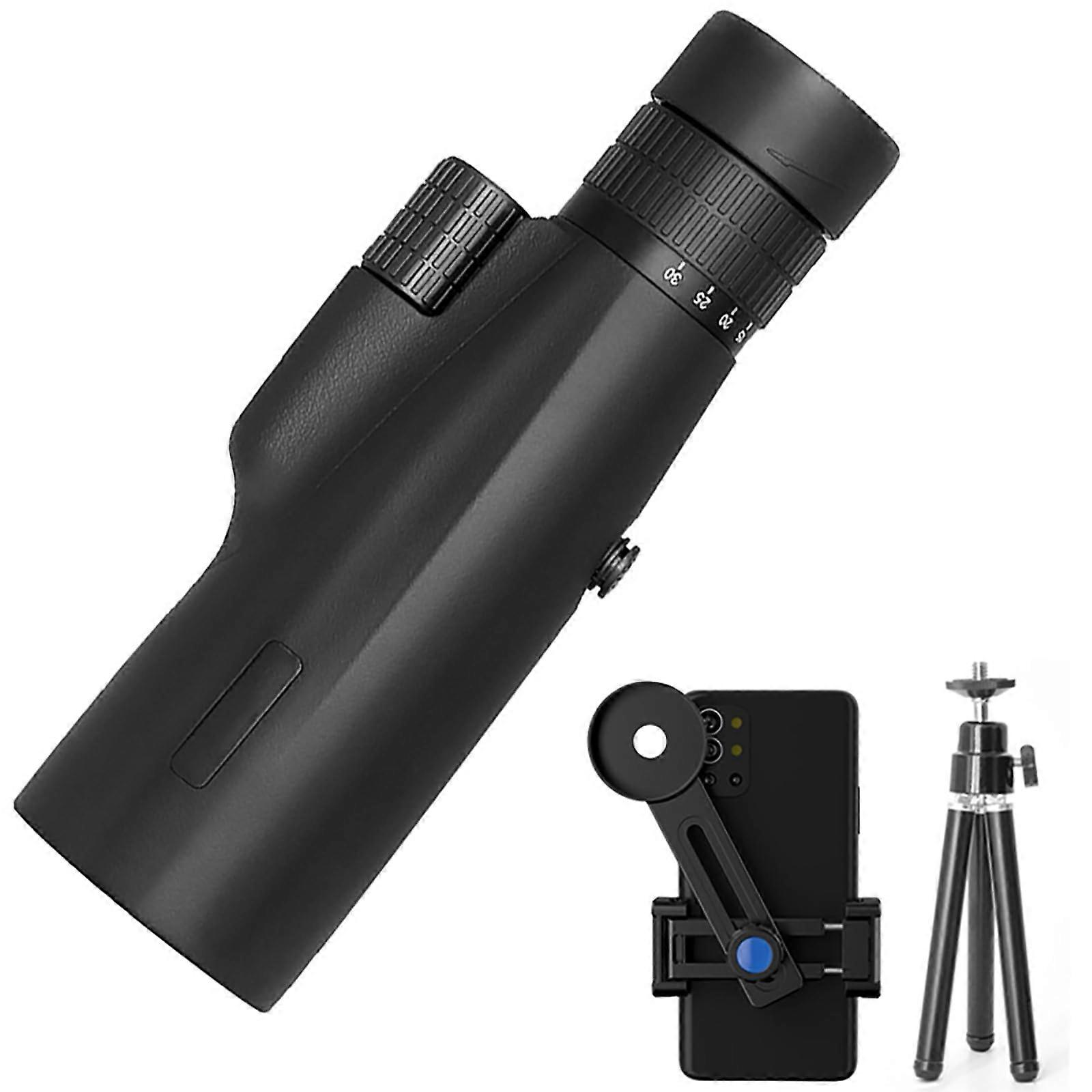 10X30 HD Monocular Telescope with Smartphone Bracket - High Power with BAK - 4 Prism & FMC Lens