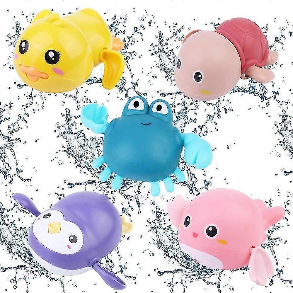 طقم ألعاب الاستحمام ، 5 عبوات للأطفال الصغار 1-3 ، ألعاب حمام على شكل ، لعب حمام سباحة عائم ، ABS عالي الجودة ، آمن وجذاب ، حمام وسباحة مثالي