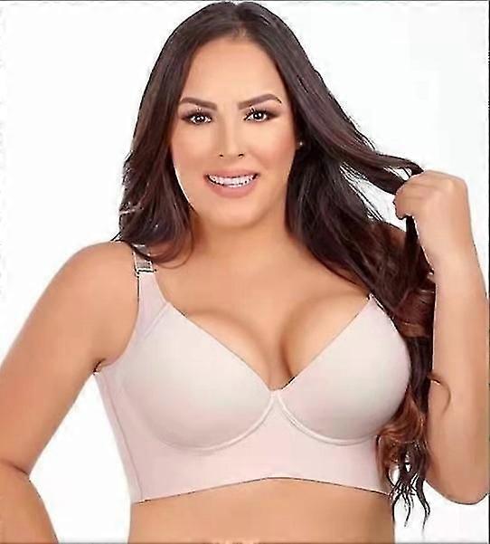 Naisten Deep Cup -rintaliivit Piilota selkärasvainen koko selän kattavuus Push Up -urheiluliivit