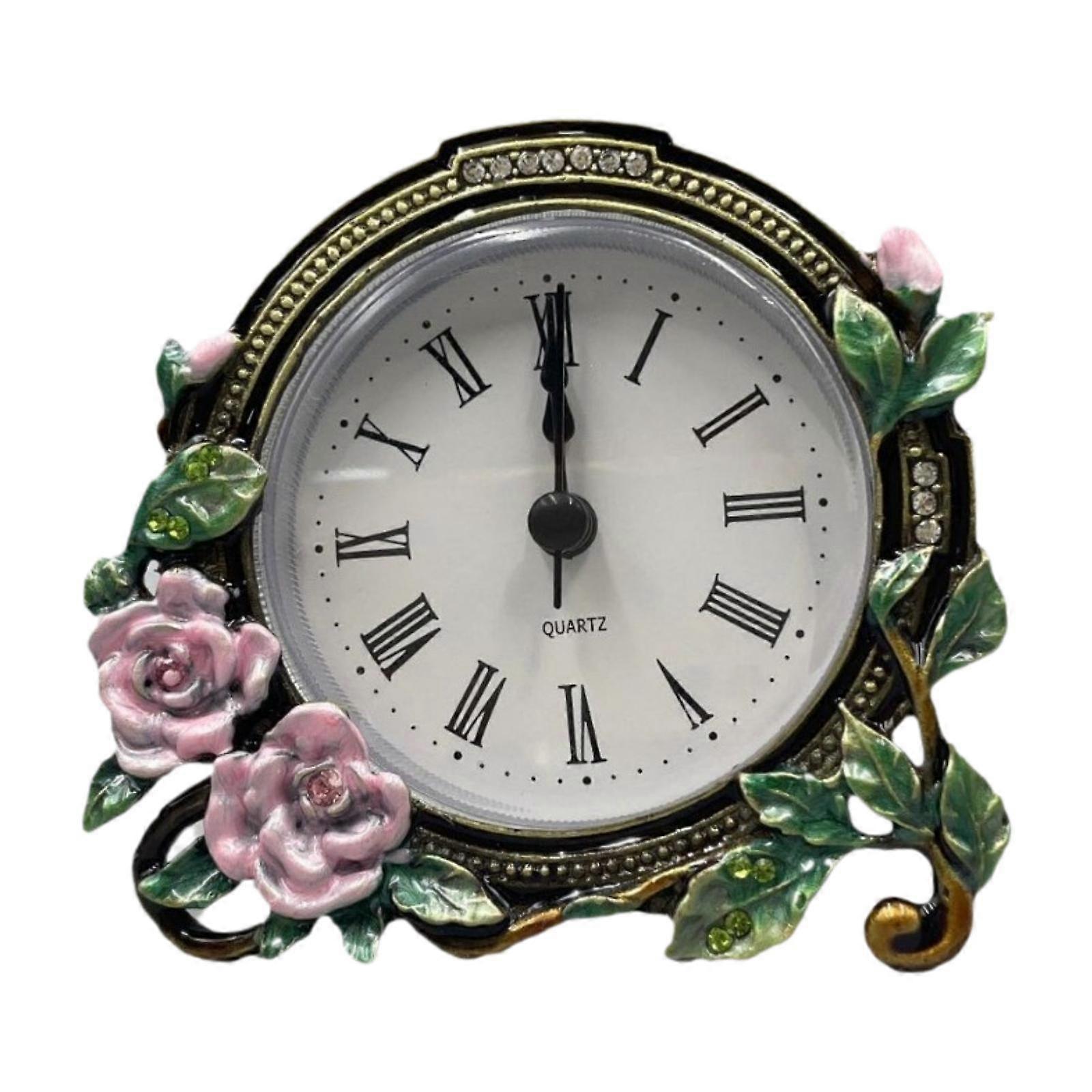 Analog Desktop Clock Decoration Mantle Clock for Indoor Decor Bookshelf Home