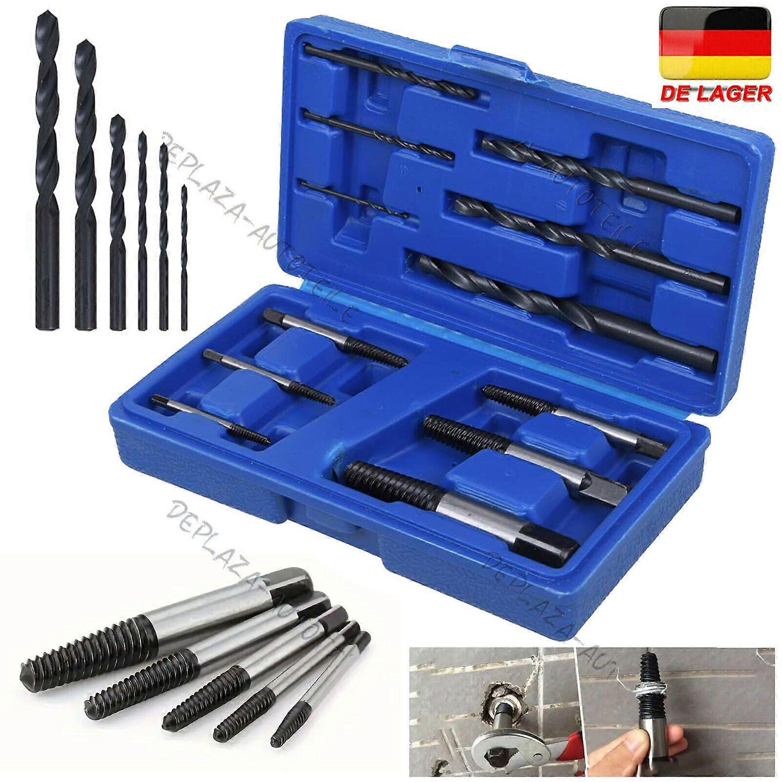 12pc left-hand screw extractor with HSS drill tool set
