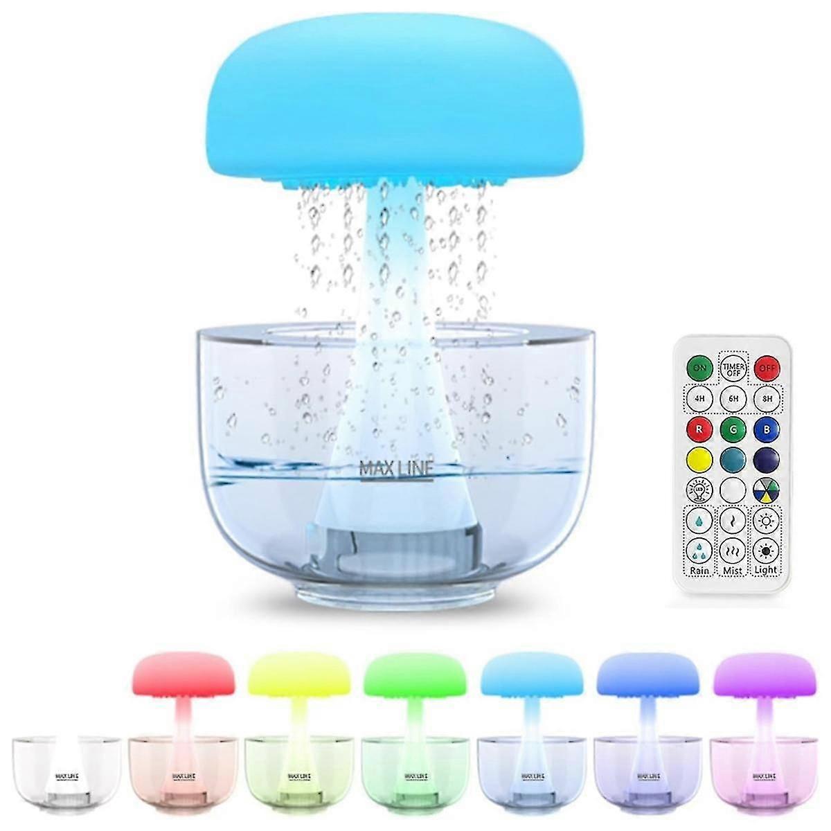 Cloud Rain Humidifier Water Drip ,Cloud Rain Aromatherapy Essential Oil Diffuser with 7 Colors LED