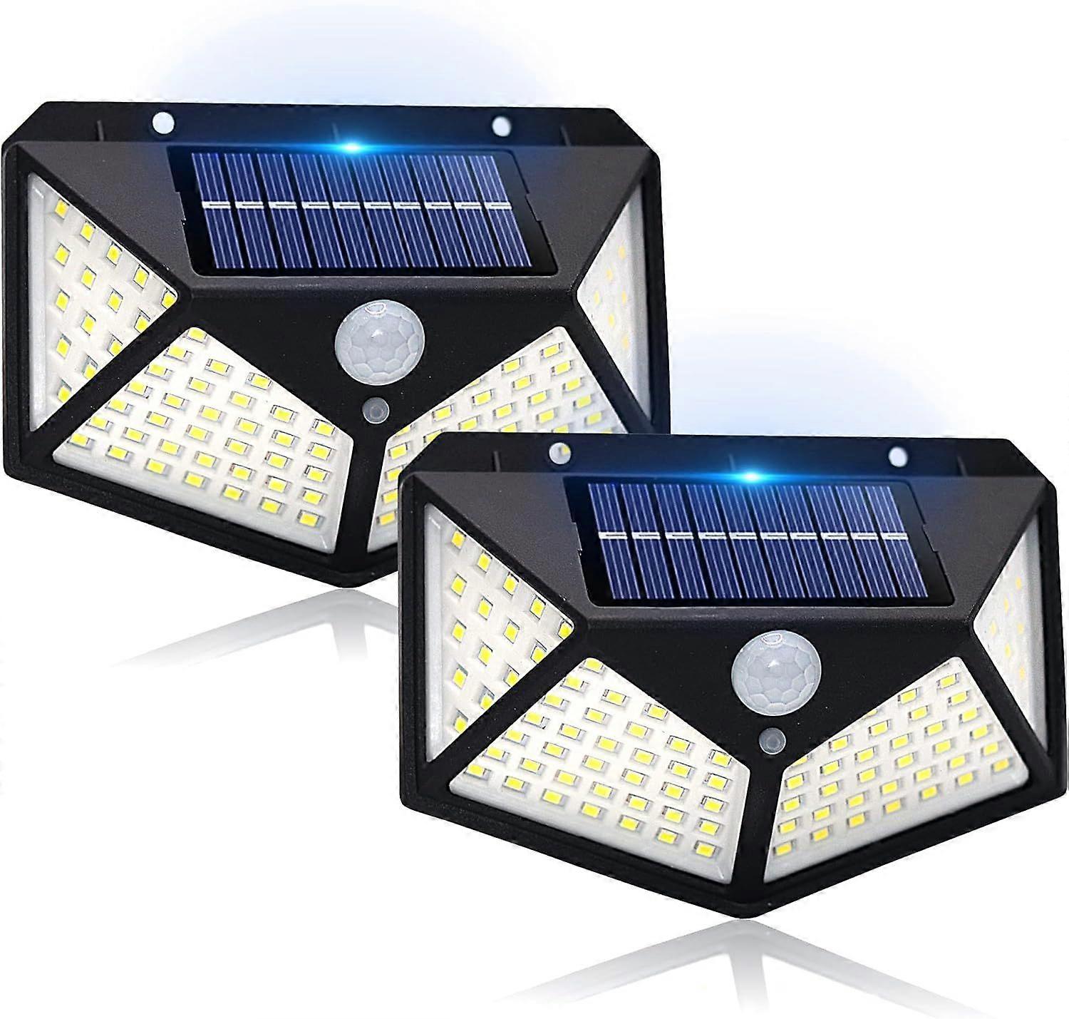 SDIGV Solar Outdoor Lights, IP65 Waterproof Motion Sensor Wall Lights, 100 LEDs with Lights Reflector, Easy-to-Install Security Floodlights for Exteri
