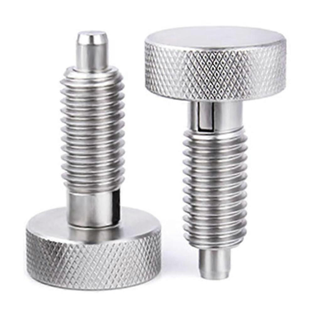 2Pcs M8 Stainless Steel Hand Retractable Spring Plungers with Knurled Handle - Quick Release Locking Pin