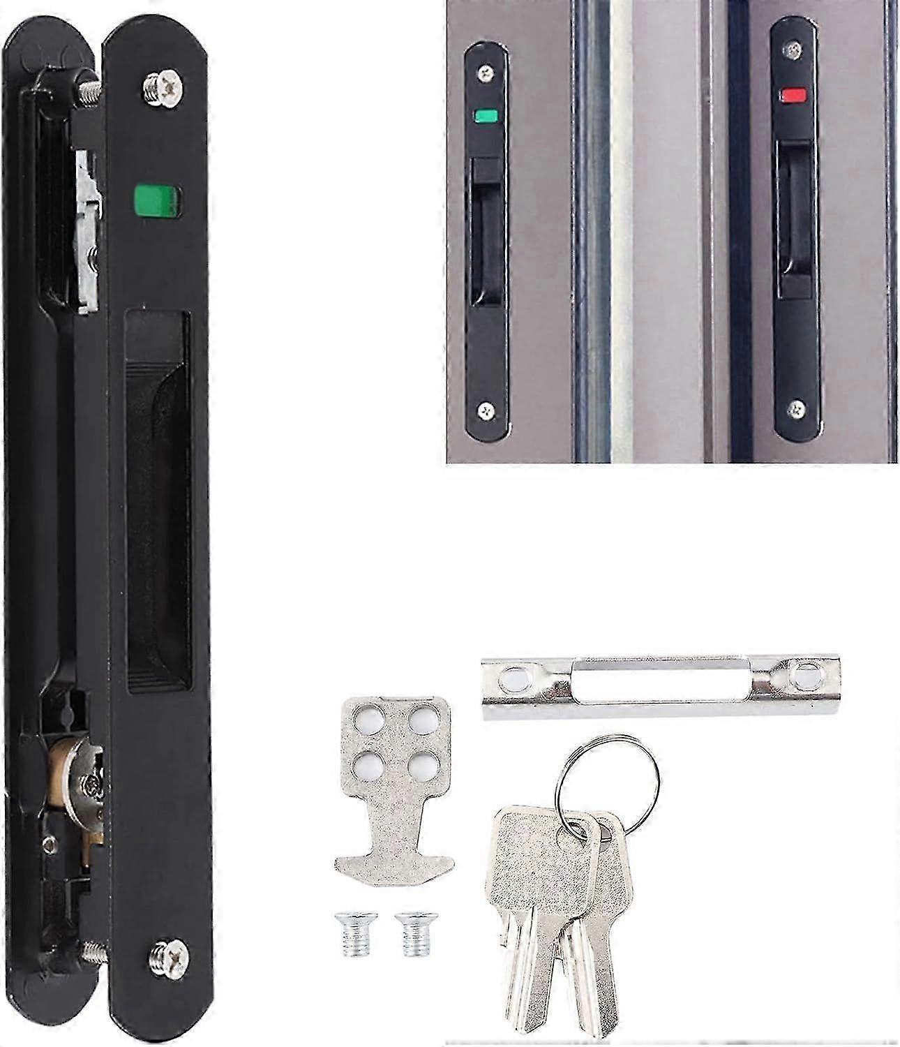 Sliding Door Lock, Door Lock, Sliding Bay Lock, Window Hook Single Double Sided Locking Latch for Mobile Doors, Windows, Sliding Glass Doors