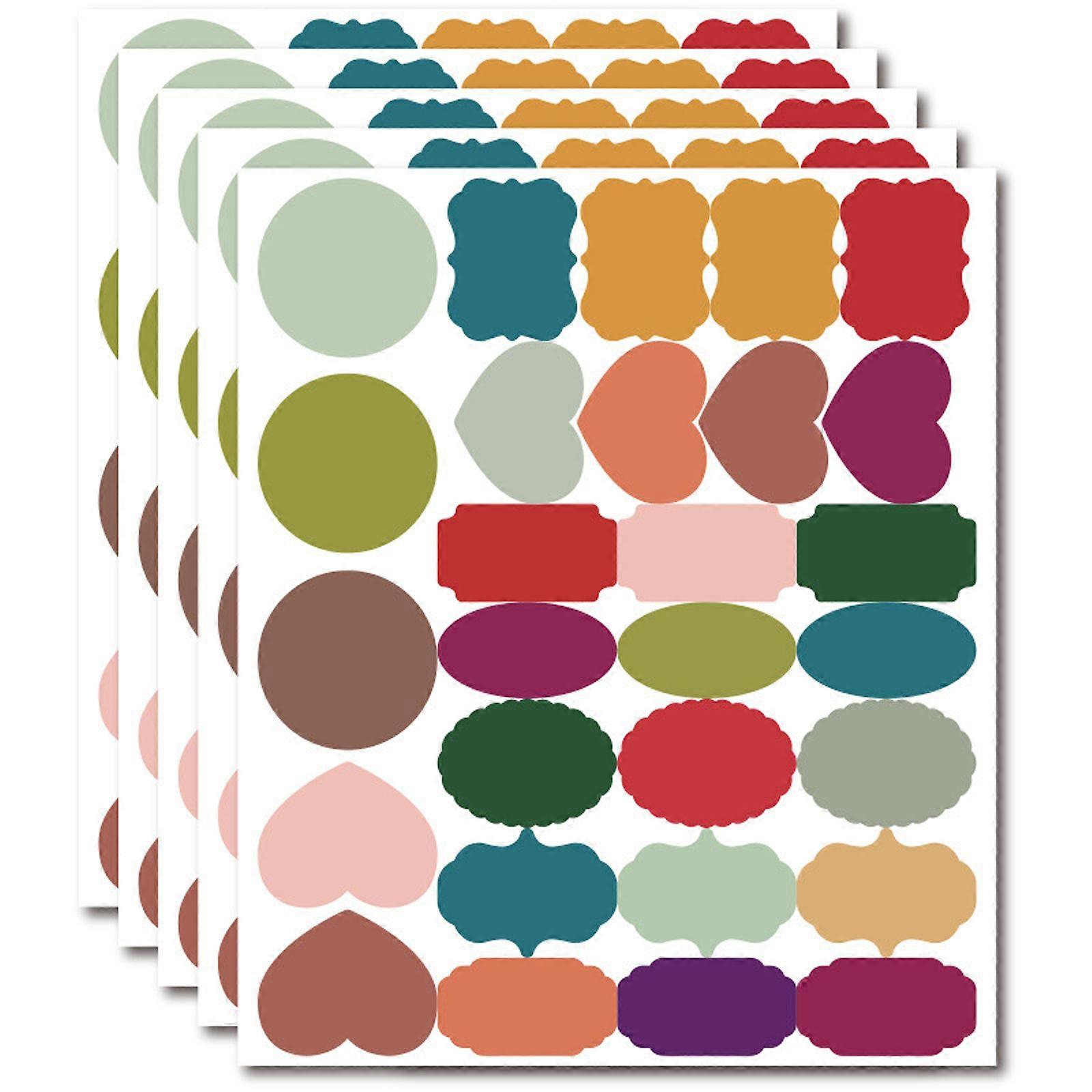 Reusable Multicolored Chalkboard Sticker 10 Sheets Waterproof Removable Labels Set for Jars and Pantries Organization Multicolor