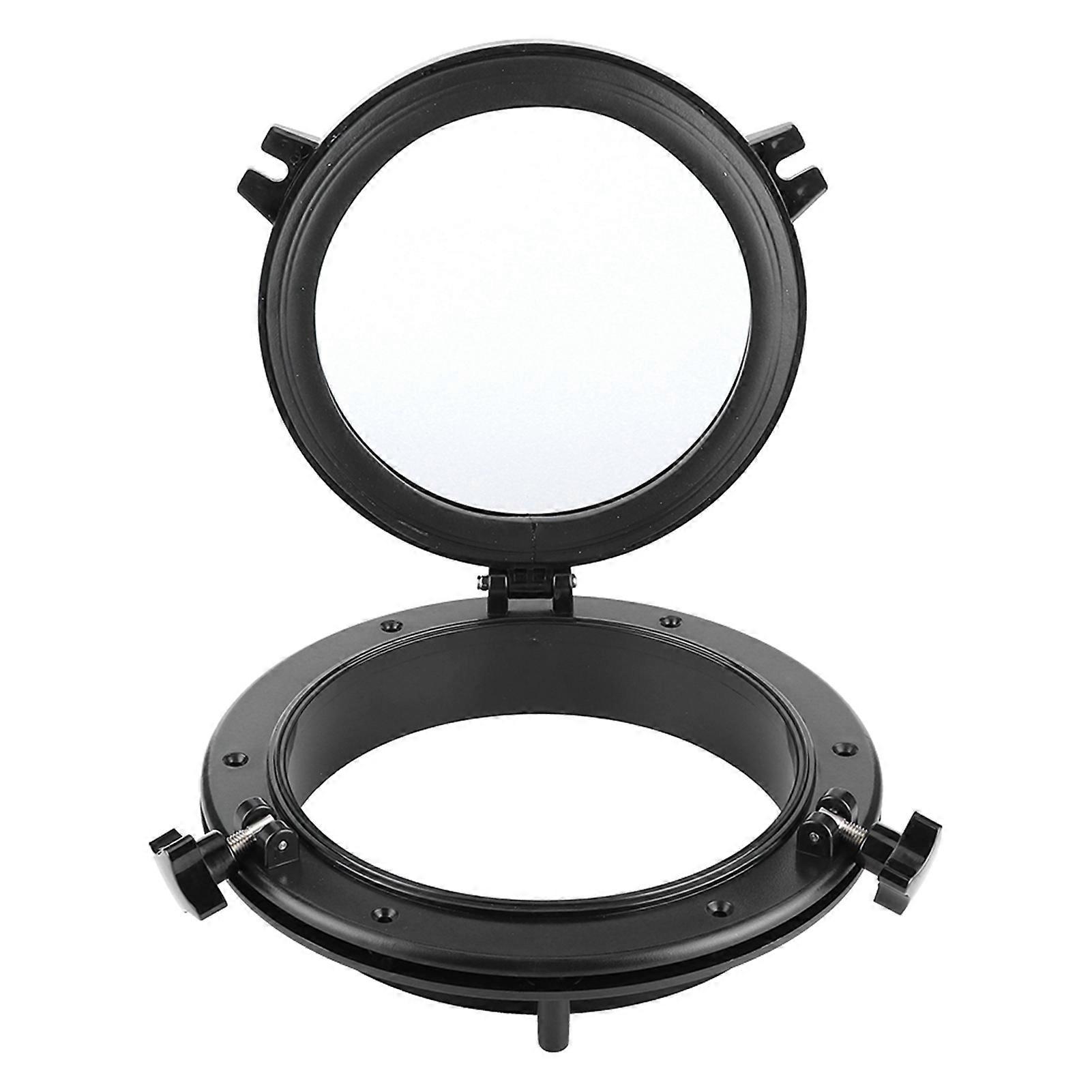 Boat Portlight 10in Marine Porthole Round Black Portlight Stalinite Window Universal for RV Boat Yacht Boat Window